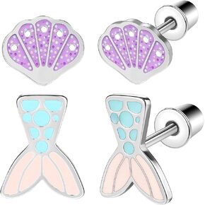 AOEDEJ 2 Pairs Stainless Steel Earrings for Women Cute Hypoallergenic Earring Studs Hypoallergenic Birthday Gift for Women in Kuwait