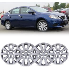 AUTOWIKI 16" Hubcaps Wheel Covers for 2013-2019 Nissan Sentra & 2011-2017 Nissan Leaf Wheel Rim Covers 16 inch Hub caps Set of 4 (SilverLacquer) in Kuwait