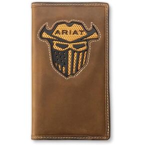 ARIAT MENS Wallet Rodeo Leather Incognito Ventek Cutout Brown A3400644 in Kuwait
