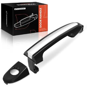 مقبض الباب الخارجي جانب السائق الأمامي A-premium مع ثقب المفتاح متوافق مع Hyundai Santa Fe 2007-2012 ، Insert Black & Chrome in Kuwait
