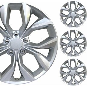 17 "Universal Gloss Black Car Wheel Cover/Hubcap Set | استبدال Snap On | مجموعة من 4 | ملائمة عالمية لحافات الأسهم الأساسية 17 بوصة in Kuwait