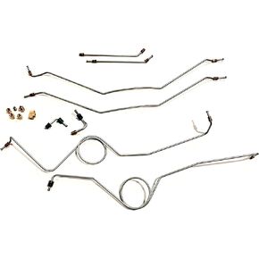 Prebent Stainless Brake Front Brake Line Kit for Disc Conversion using Aftermarket Brass Valve. Fits 60-66 Chevy C10 Trucks in Kuwait
