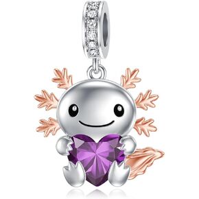 Proess 925 Sterling Silver Axolotl Charm 12 شهرًا Birthstone Oxolotl Bead لأساور Axolotl التي تصنع هدايا Axolotl للنساء محبي Axolotl in Saudi Arabia
