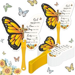 50Pcs Christian Church Plastic Fans Butterfly Sunflower Handheld Fans Double Sided Party Favor Fans for Guests Wedding Bridal Baby Shower Birthday Party in Saudi Arabia