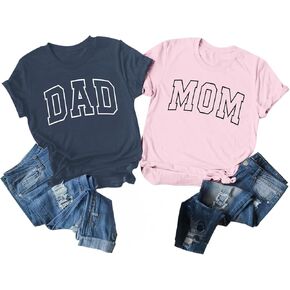 Dad Mom Shirt Matching Shirts for Couples Pregnancy Announcement Reveal T Shirts Mothers Fathers Day Couple Gifts in Kuwait