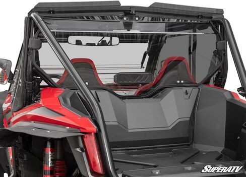 SuperATV Rear Vented Windshield compatible with 2019+ Honda Talon 1000X / 1000R (2-seat model only) | 1/4" Thick Polycarbonate - 250x Stronger Than Glass | Easy Install | USA Made in Saudi Arabia