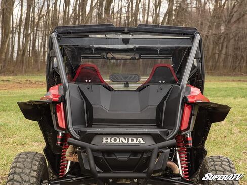 SuperATV Rear Vented Windshield compatible with 2019+ Honda Talon 1000X / 1000R (2-seat model only) | 1/4" Thick Polycarbonate - 250x Stronger Than Glass | Easy Install | USA Made in Saudi Arabia