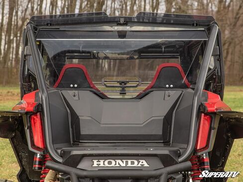 SuperATV Rear Vented Windshield compatible with 2019+ Honda Talon 1000X / 1000R (2-seat model only) | 1/4" Thick Polycarbonate - 250x Stronger Than Glass | Easy Install | USA Made in Saudi Arabia