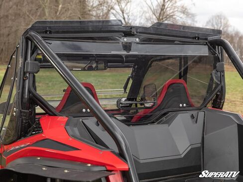 SuperATV Rear Vented Windshield compatible with 2019+ Honda Talon 1000X / 1000R (2-seat model only) | 1/4" Thick Polycarbonate - 250x Stronger Than Glass | Easy Install | USA Made in Saudi Arabia