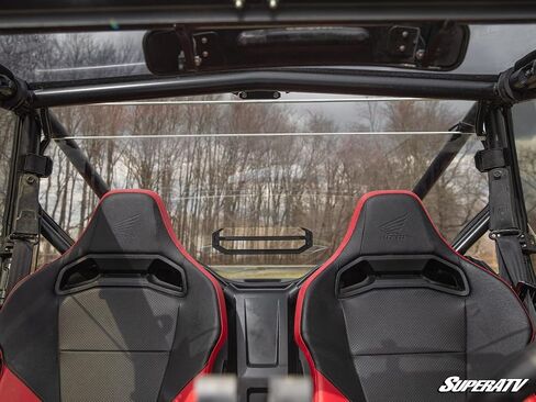 SuperATV Rear Vented Windshield compatible with 2019+ Honda Talon 1000X / 1000R (2-seat model only) | 1/4" Thick Polycarbonate - 250x Stronger Than Glass | Easy Install | USA Made in Saudi Arabia