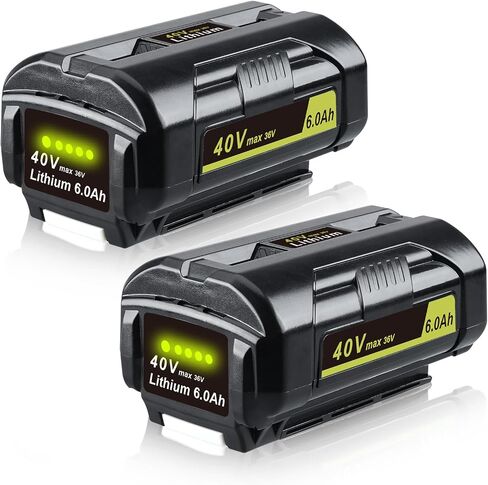 VANTTECH OP4040A1 40V 6.0Ah استبدال بطارية ليثيوم أيون لبطارية Ryobi 40V OP4040 OP4050A OP4026 OP40201 OP40261 OP4030 OP40301OP4050 OP40601 مع مؤشر LED in Saudi Arabia
