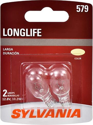 SYLVANIA - 579 Long Life Miniature - Bulb, Ideal for Interior Lighting – Cargo, License Plate and More (Contains 2 Bulbs) in Saudi Arabia