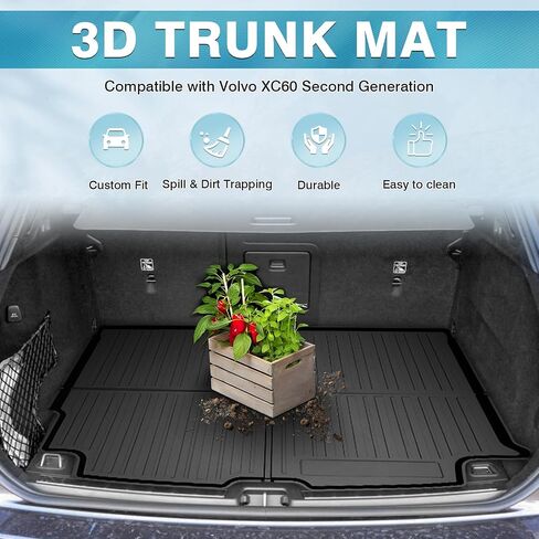 Mixsuper Cargo Liner for Volvo XC60 2018-2025, Trunk Mat for XC60 Accessories 3D All Weather Cargo Mat Anti-Slip Durable Odorless Rear Trunk Liner Black in Saudi Arabia