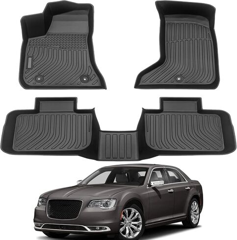 جميع الحصير الأرضية المطاطية المطاطية المتوافقة مع 2011-2023 Chrysler 300 AWD (ليس من أجل RWD) و 2011-2022 Dodge Charger ، مجموعة كاملة تشمل التغطية الأولى والثانية في الصفوف ، وقياس الليزر ، غير قسيمة in Kuwait