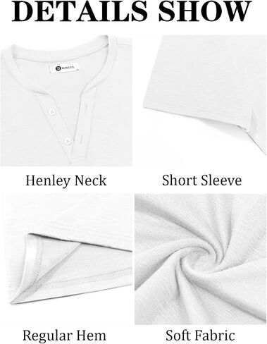 Runcati Mens Casual T Shirts Short Sleeve V Neck Henley Shirt Button Basic Fashion Summer Beach Tee Tops in Saudi Arabia