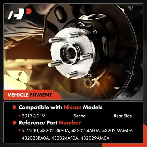 A-Premium 2 x Rear Wheel Bearing and Hub Assembly with 5-Lug Compatible with Nissan Sentra 2013-2019 in Saudi Arabia