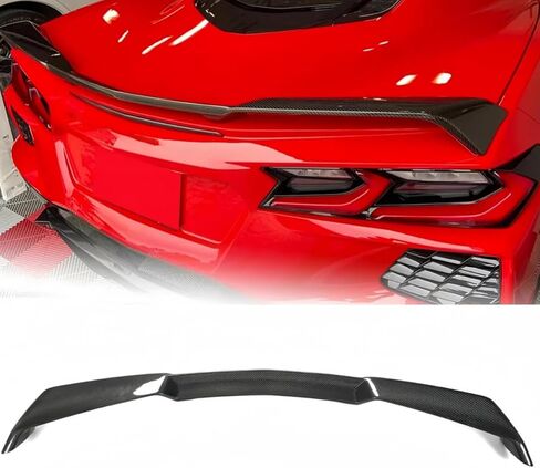 Rear Trunk Wing Spoiler Compatible with Corvette C8 Stingray 2020-2023 Z51 Style Rear Trunk Lid Wing Spoiler(Not Fit for Z06 Models) (Carbon Fiber Print) in Saudi Arabia