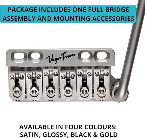 Vega-Trem VT1 Standard 6-Screw Glossy Stratocaster Guitar Tremolo Bridge For Strat No Mods Easy Installation in Saudi Arabia