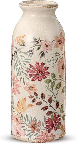 Ceramic Small Vase Rustic Farmhouse Vase Boho Vases Home Decoration for Your Kitchen Bedroom Office Bathroom& Shelf Centerpiece Table Decorative (7.8 Inches,Vintage) in Saudi Arabia