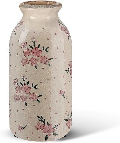 Ceramic Small Vase Rustic Farmhouse Vase Boho Vases Home Decoration for Your Kitchen Bedroom Office Bathroom& Shelf Centerpiece Table Decorative (7.8 Inches,Vintage) in Saudi Arabia