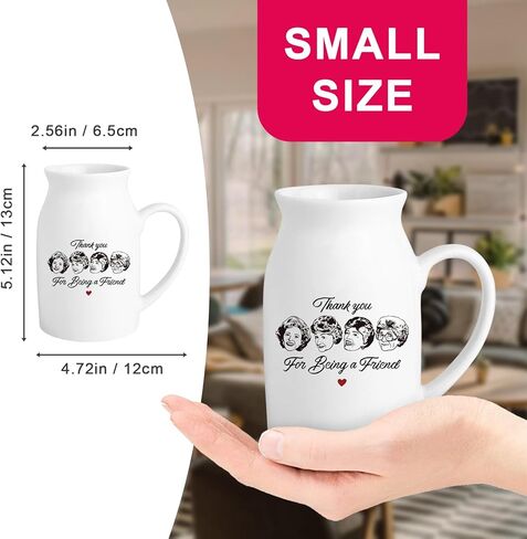 Golden Girls Meashandise ، Home Friend Gift for Women ، White Ceramic Flower Vase ، Friendship Thank You Gift for Women Best Friend Sisters ، شكرًا لك على كونك صديقًا (بدون نباتات) in Kuwait