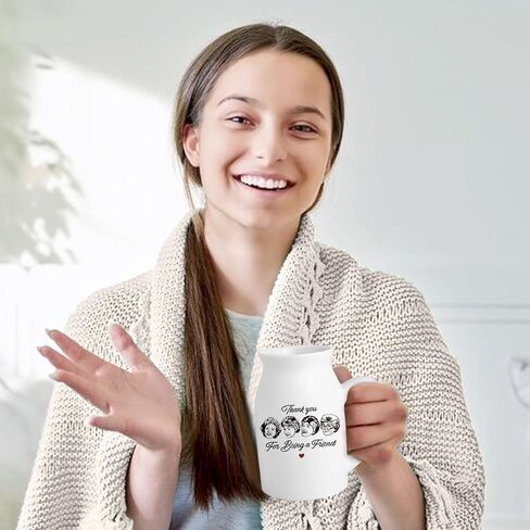 Golden Girls Meashandise ، Home Friend Gift for Women ، White Ceramic Flower Vase ، Friendship Thank You Gift for Women Best Friend Sisters ، شكرًا لك على كونك صديقًا (بدون نباتات) in Kuwait