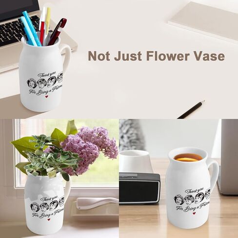 Golden Girls Meashandise ، Home Friend Gift for Women ، White Ceramic Flower Vase ، Friendship Thank You Gift for Women Best Friend Sisters ، شكرًا لك على كونك صديقًا (بدون نباتات) in Kuwait