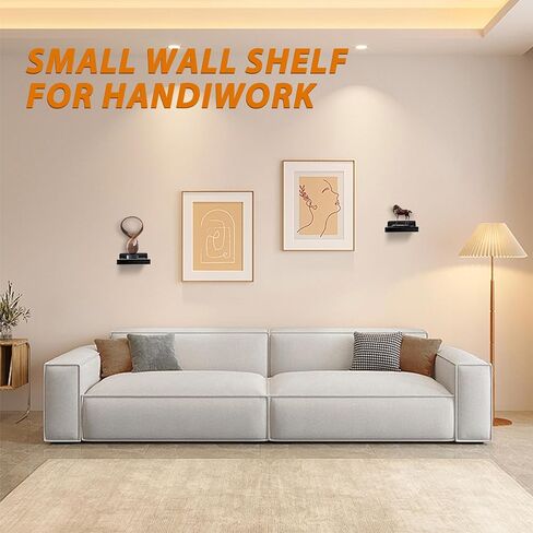 Small Wall Shelf, Mini Floating Shelves for Wall 4 Inches Set of 4, Display Decor Shelf for Bedroom, Bathroom, Kitchen, Black in Saudi Arabia