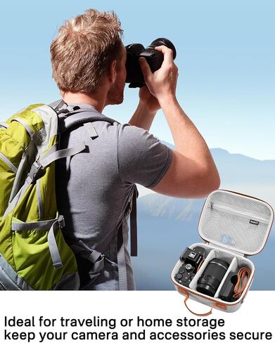 RAIACE Hard Case Compatible with Sony Alpha 7 II III IV/7R V Camera, for Nikon, for Canon, for Pentax and More. Mesh Pocket for Charger, Cables, Cards and Accessories. (case only) - Black in Saudi Arabia