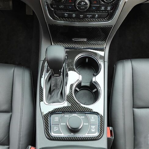 Gear Shift & Storage Box Door Cover Sticker Trim for Jeep for Grand Cherokee 2016-2020 Real Carbon Fiber Front RT-TCZ20200424 in Saudi Arabia