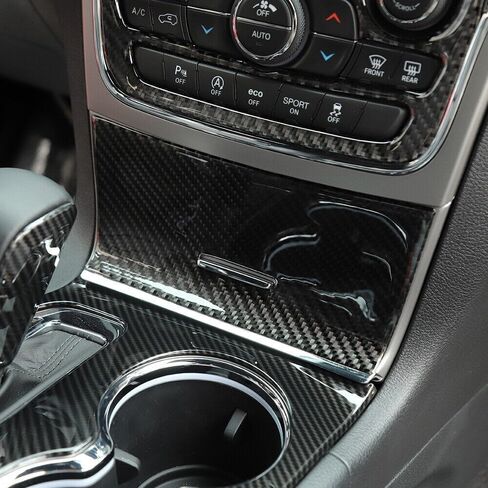Gear Shift & Storage Box Door Cover Sticker Trim for Jeep for Grand Cherokee 2016-2020 Real Carbon Fiber Front RT-TCZ20200424 in Saudi Arabia