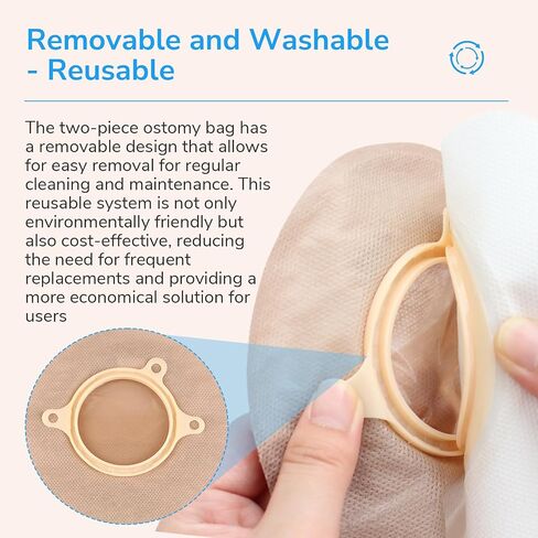 30 PCS Ostomy Supplies Colostomy Bags Two Piece Drainable Pouches with Closure, Ileostomy Stoma Care, Cut-to-Fit, 60mm Max, (20PCS Bags+10PCS Barrier) in Saudi Arabia