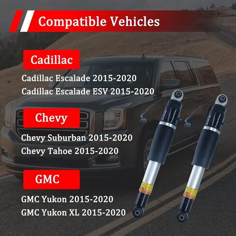 84176675 Pair Rear Air Lift Shock Strut Absorber Compatible with 2015-2020 Chevrolet Suburban Tahoe, Cadillac Escalade ESV, GMC Yukon XL, Replace 23151122 23267007 23290661 in Saudi Arabia
