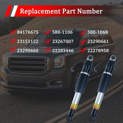 84176675 Pair Rear Air Lift Shock Strut Absorber Compatible with 2015-2020 Chevrolet Suburban Tahoe, Cadillac Escalade ESV, GMC Yukon XL, Replace 23151122 23267007 23290661 in Saudi Arabia