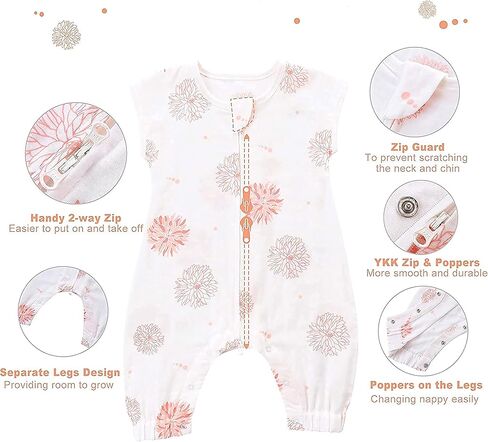 كيس نوم من القطن العضوي - 3 حزمة قابلة للارتداء ، 0.5 كيس نوم أكمام قابلة للتنفس لطفل صغير in Kuwait