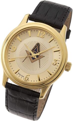 New Men's Gold Finished Bulova Masonic Blue Lodge Watch in Saudi Arabia