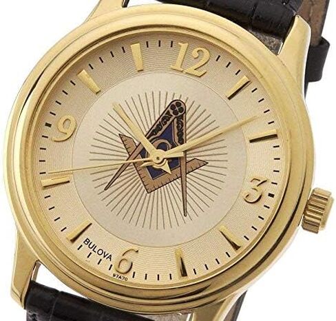 New Men's Gold Finished Bulova Masonic Blue Lodge Watch in Saudi Arabia