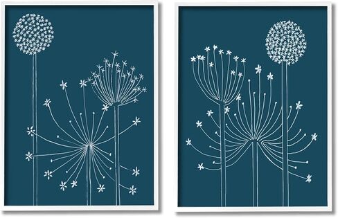 Stupell Industries Blooming Dandelions Line Drawing 2pc Set Framed Wall Art, Design by Alicia Longley in Saudi Arabia