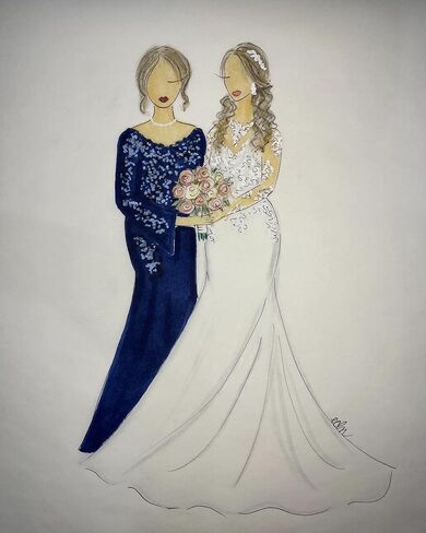 Wedding Sketch, Drawing of Bride and Groom, Wedding Gift in Saudi Arabia