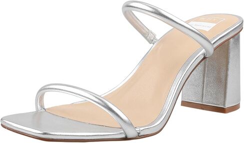 BCTEX Women's High Heeled Sandal Square Toe with Two Strap | Women Slip on High-heeled Strappy Sandal Ankle Strap Block Heels Comfortable for Weddings, Parties, Vacations and Daily in Saudi Arabia