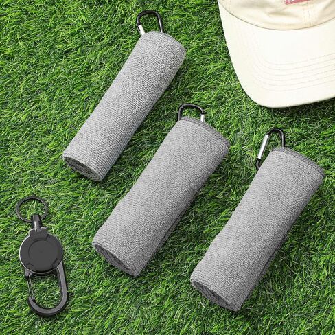 6 Pcs Fishing Towels with Clip 16'' x 16'' Microfiber Golf Towels with 2 Heavy Duty Zinger Retractor and 6 Clips Ultra Absorbent Disc Golf Towel with Clip for Fly Fishing, Kayaking, Hiking in Kuwait