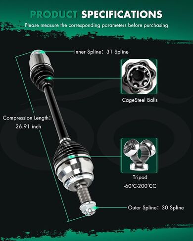 SCITOO Front Right Passenger Side CV Axle Shaft Assembly Fit for Acura MDX,for Honda Odyssey,for Honda Passport,for Honda Pilot 3.5L in Saudi Arabia
