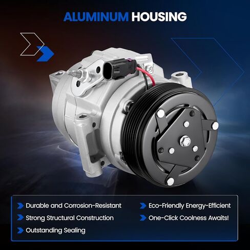 68649 ضاغط تكييف الهواء A/C مع قابض متوافق مع Ford Fusion 3.5L 2010-2012 ، متوافق مع Lincoln MKZ 3.5L 2007-2012 ، SP17 Style ، 6 أخاديد in Saudi Arabia