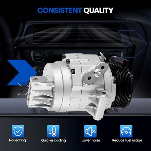 68649 ضاغط تكييف الهواء A/C مع قابض متوافق مع Ford Fusion 3.5L 2010-2012 ، متوافق مع Lincoln MKZ 3.5L 2007-2012 ، SP17 Style ، 6 أخاديد in Saudi Arabia