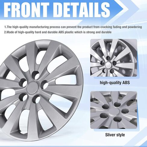 Autowiki 16 "Hubcaps Wheel Covers for 2013-2019 Nissan Sentra & 2011-2017 Nissan Leaf Wheel Rim تغطي مجموعة محور 16 بوصة من 4 (Silverlacquer) in Saudi Arabia