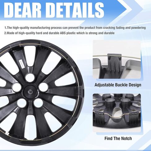 Autowiki 16 "Hubcaps Wheel Covers for 2013-2019 Nissan Sentra & 2011-2017 Nissan Leaf Wheel Rim تغطي مجموعة محور 16 بوصة من 4 (Silverlacquer) in Saudi Arabia