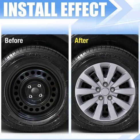 Autowiki 16 "Hubcaps Wheel Covers for 2013-2019 Nissan Sentra & 2011-2017 Nissan Leaf Wheel Rim تغطي مجموعة محور 16 بوصة من 4 (Silverlacquer) in Saudi Arabia