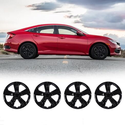يغطي عجلة Autowiki بدائل 16 '' 'Hubcaps لـ Honda Civic 2016 2017 2018 2019 2020 2021 أغطية عجلة سيدان هوندا Civic ، مجموعة محور عجلة 15 بوصة من 4 ، لون ورنيش أسود in Saudi Arabia