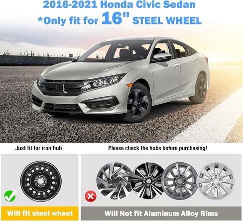 يغطي عجلة Autowiki بدائل 16 '' 'Hubcaps لـ Honda Civic 2016 2017 2018 2019 2020 2021 أغطية عجلة سيدان هوندا Civic ، مجموعة محور عجلة 15 بوصة من 4 ، لون ورنيش أسود in Saudi Arabia
