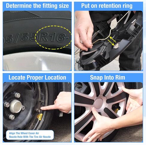 يغطي عجلة Autowiki بدائل 16 '' 'Hubcaps لـ Honda Civic 2016 2017 2018 2019 2020 2021 أغطية عجلة سيدان هوندا Civic ، مجموعة محور عجلة 15 بوصة من 4 ، لون ورنيش أسود in Kuwait